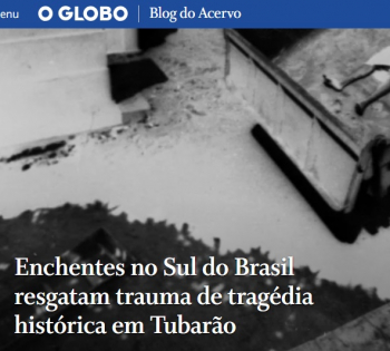 Reportagem de 'O Globo' relembra enchente de Tubarão em 1974